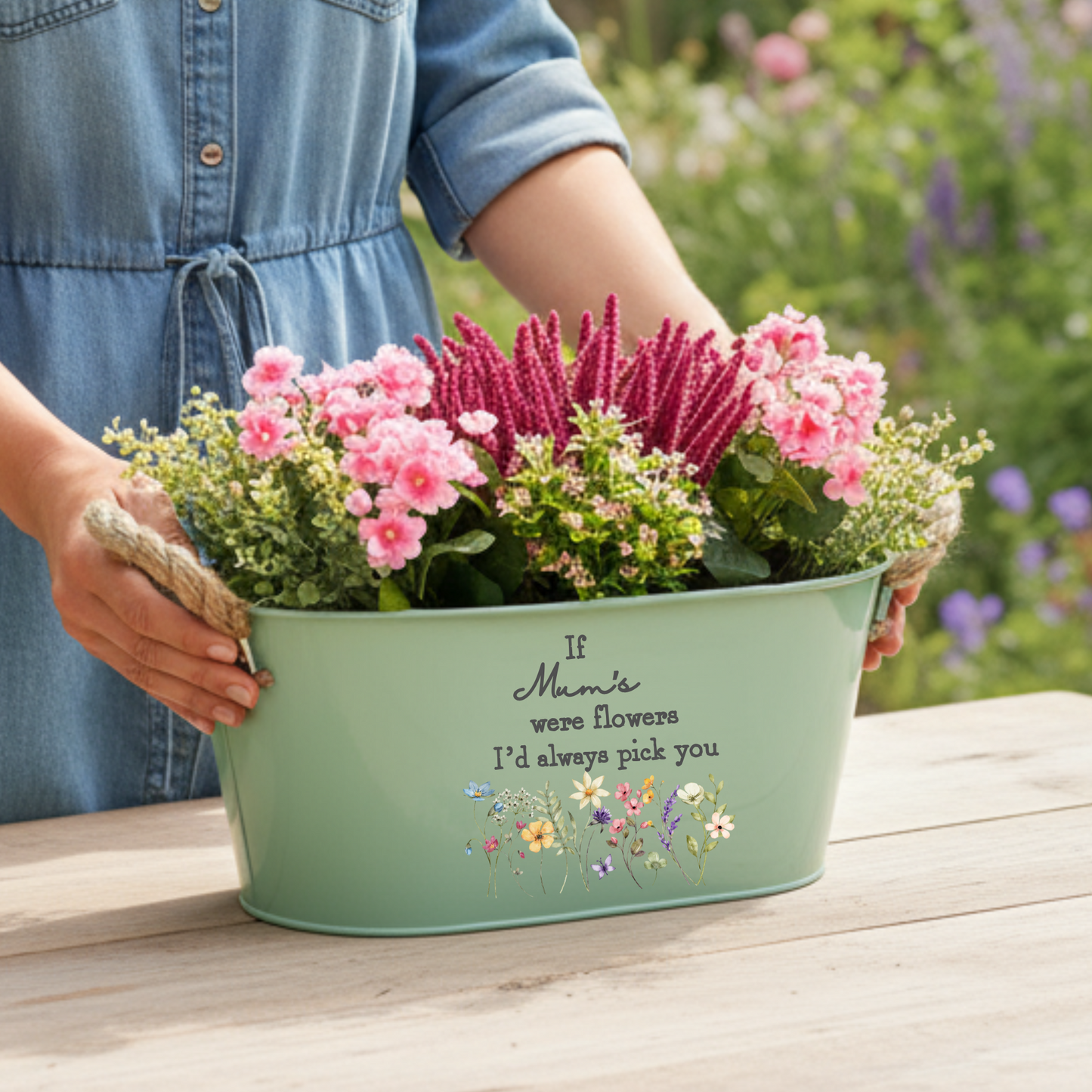 Personalised If Nannys Were Flowers Planter – Metal Flower Plant Pot Gift | Callie Keepsakes