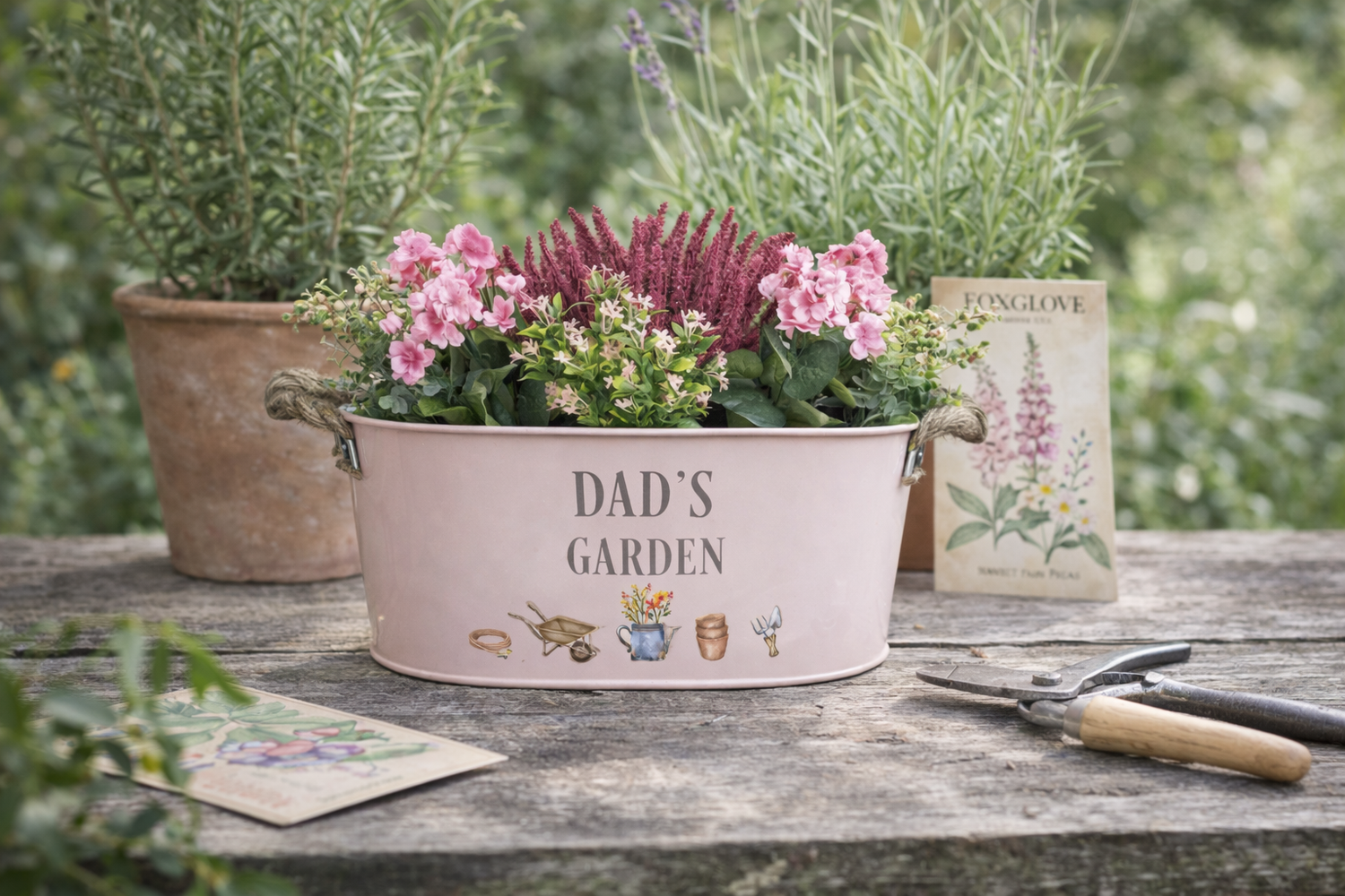 Father's Day gifts for Dad including personalised garden planters
