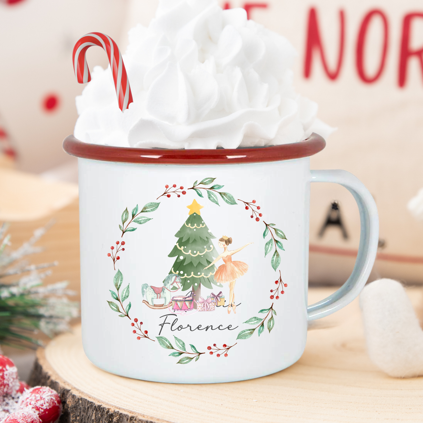 Personalised Enamel Hot Chocolate Mug – Little Ballerina