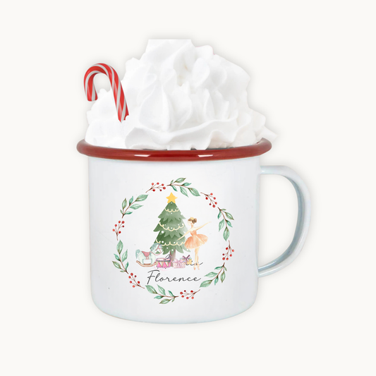 Personalised Enamel Hot Chocolate Mug – Little Ballerina