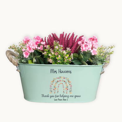 Personalised Teacher Plant Pot – Thank You for Helping Me Grow Gift