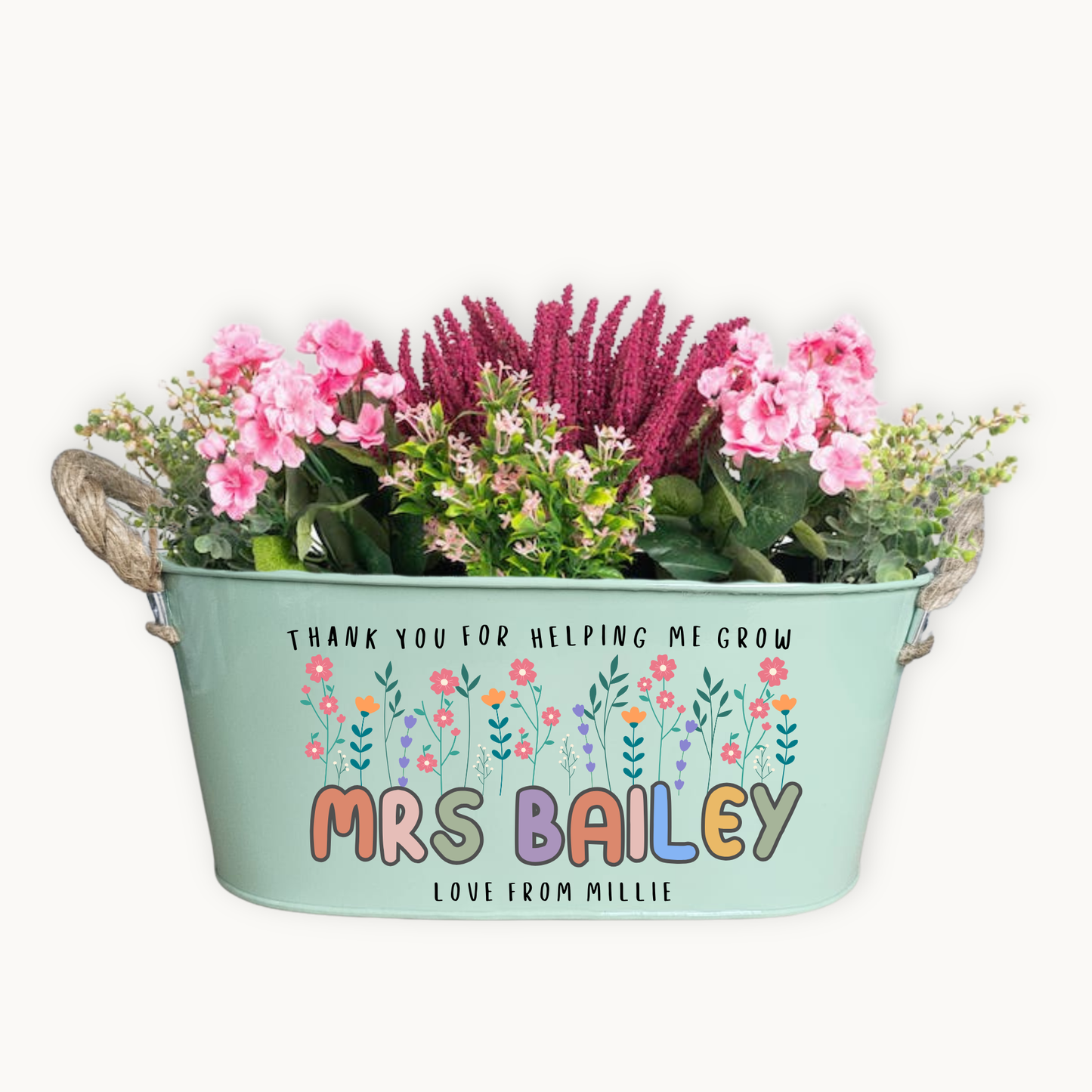 Thank You for Helping Me Grow - Personalised Teacher Planter