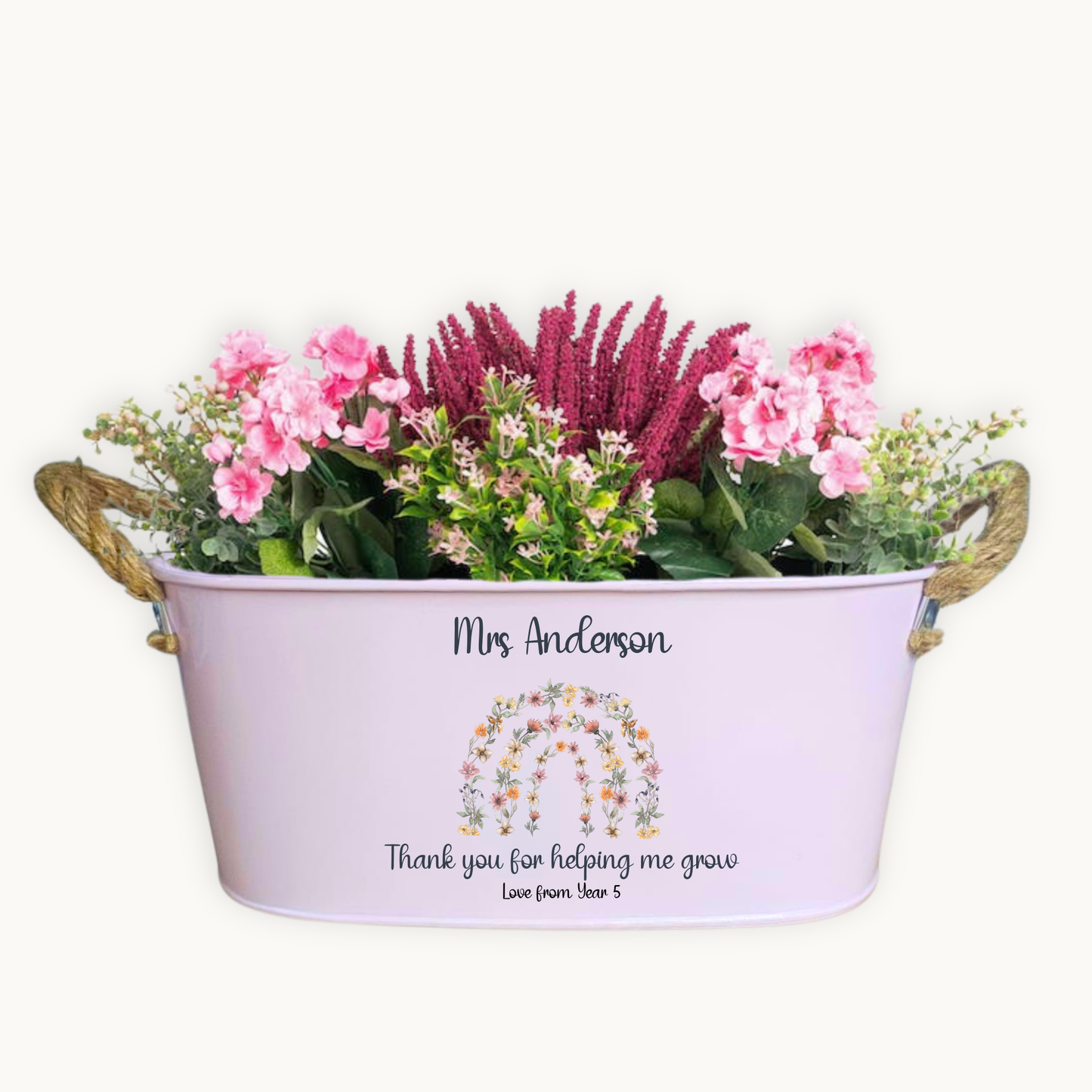 Personalised Teacher Plant Pot – Thank You for Helping Me Grow Gift