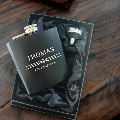 Personalised Matte Black Hip Flask