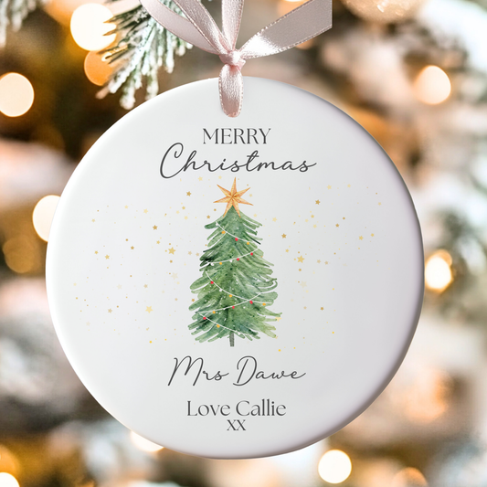 Personalised Teacher Christmas Ornament