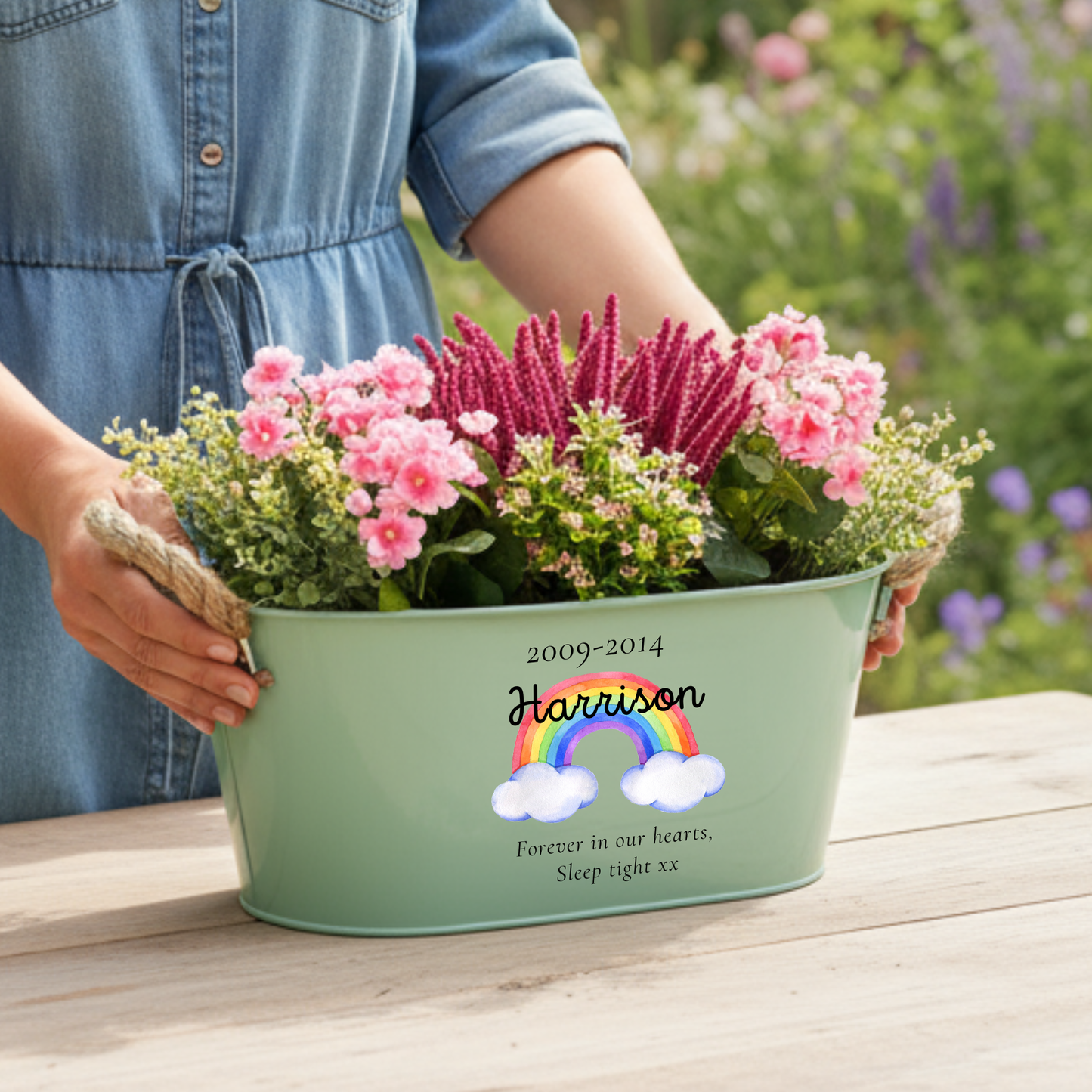 Personalised Rainbow Memorial Planter