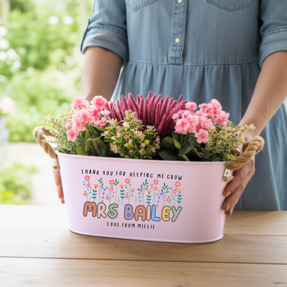 Thank You for Helping Me Grow - Personalised Teacher Planter