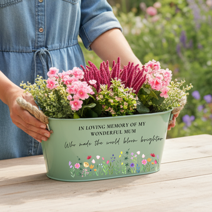 In Loving Memory of Mum Planter – Who Made the World Bloom Brighter
